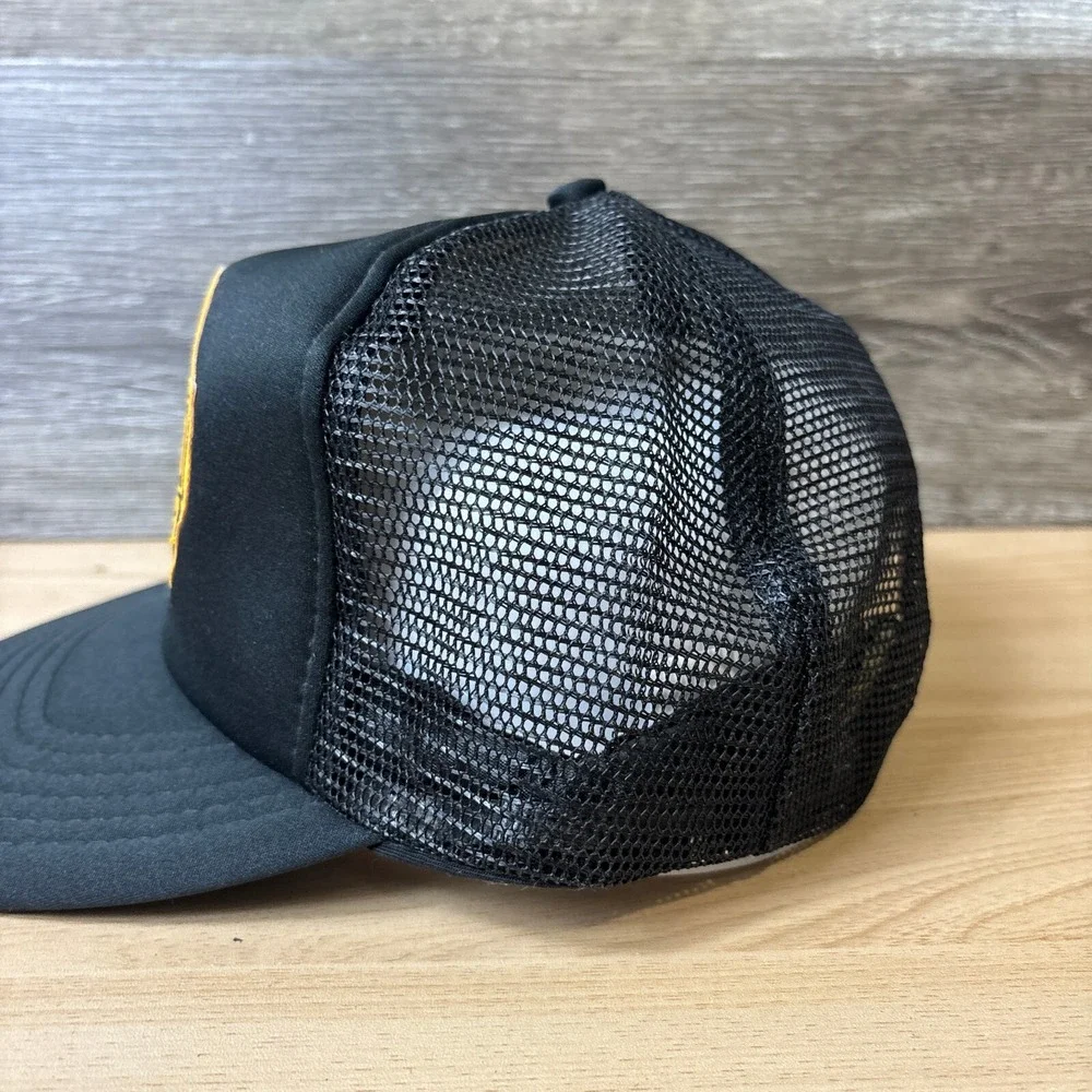 Vintage Garfield Transport Hat Cap Snapback Black Trucker Montreal Quebec‎